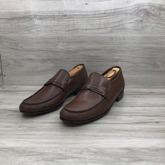 Foleys Savile Row Loafers Mens 10N Brown Leather Slip On Shoes main image 11